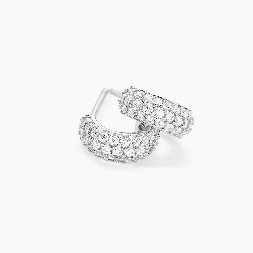 Cr&eacute;oles Palome Argent Blanc Oxyde De Zirconium - Cr&eacute;oles Femme | Marc Orian