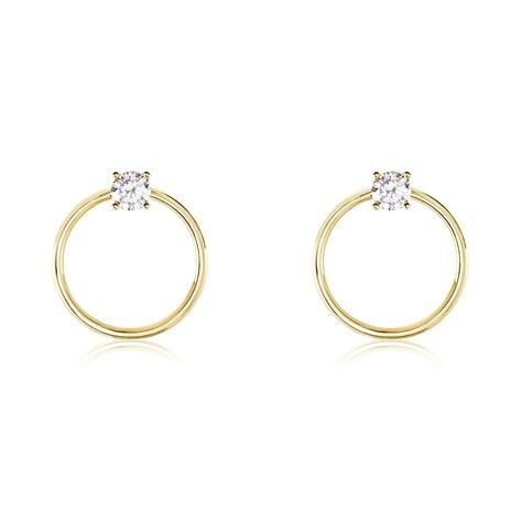 Bijoux D'oreilles Plaqu&eacute; Or Jaune Amariah Oxydes De Zirconium - Piercings d'oreilles Femme | Marc Orian
