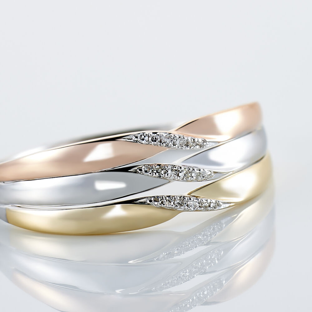 Bague Nesibe Or Tricolore Diamant - Parures de mariage Femme | Marc Orian