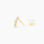 Boucles D'oreilles Puces Edme Barrettes Or Jaune Strass - Puces Femme | Marc Orian