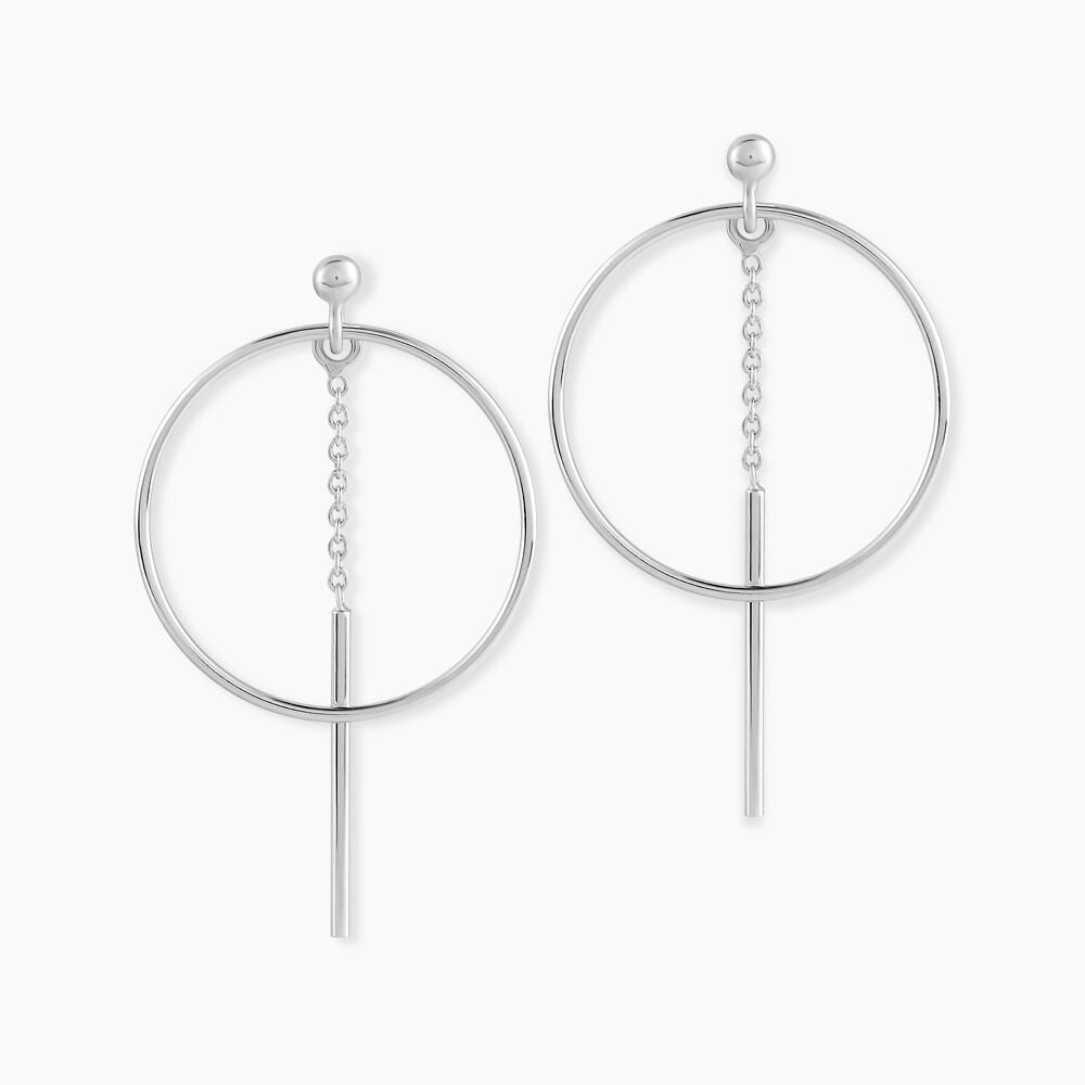 Boucles D'oreilles Pendantes Enissa Argent Blanc - Pendantes Femme | Marc Orian