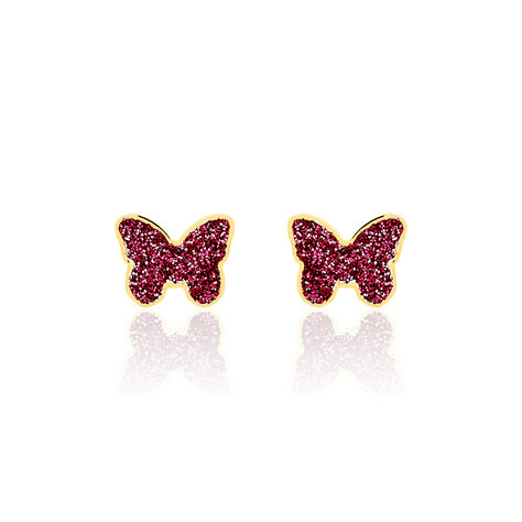 Boucles D'oreilles Puces Solena Papillon Or Jaune - Clous d'oreilles Enfant | Marc Orian