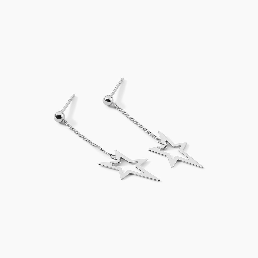Boucles D'oreilles Pendantes Eloisa Argent Blanc - Pendantes Femme | Marc Orian