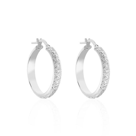 Créoles Argent Blanc Esmee - Créoles Femme | Marc Orian