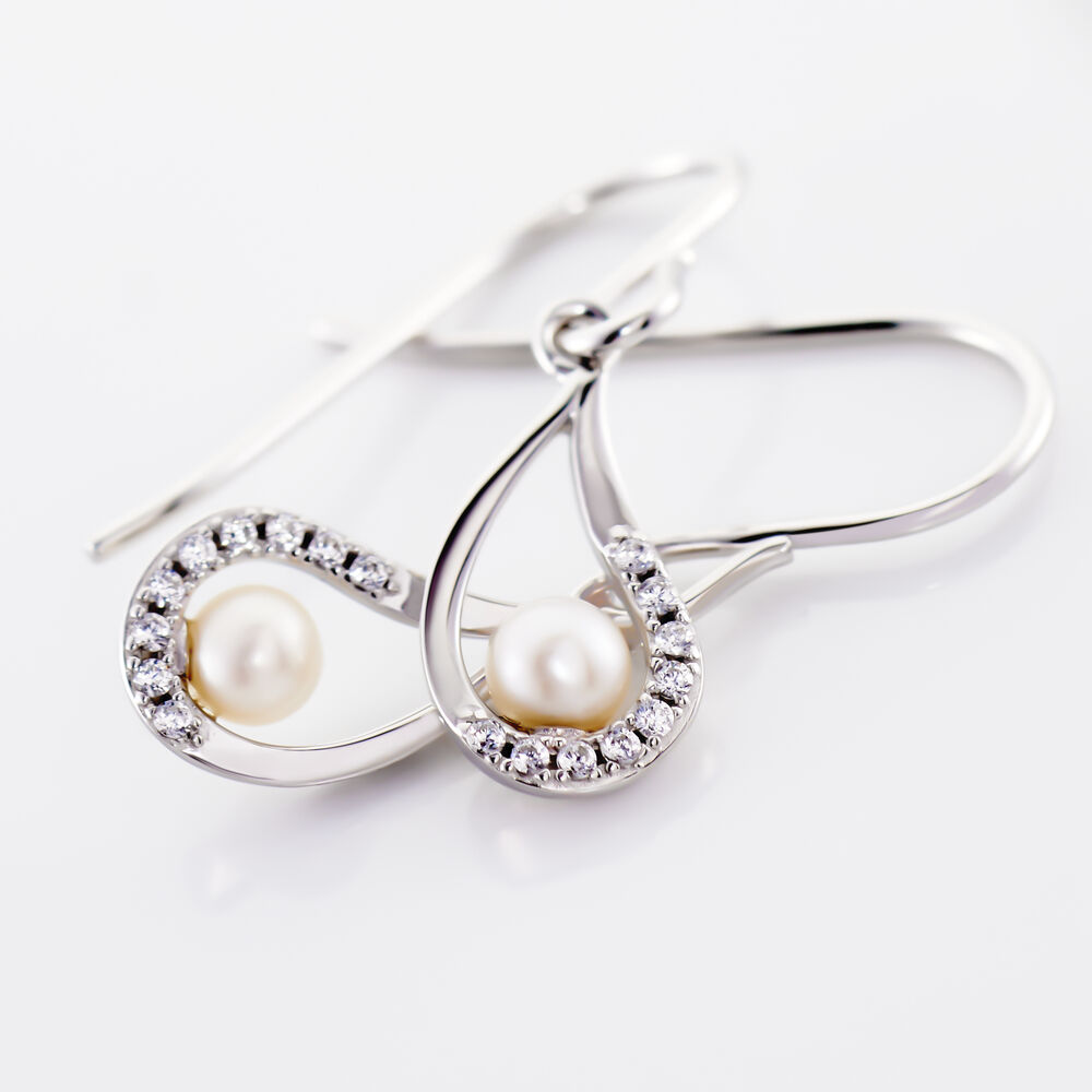 Boucles D'oreilles Pendantes Akiko Argent  Perle De Culture Et Oxyde - Pendantes Femme | Marc Orian