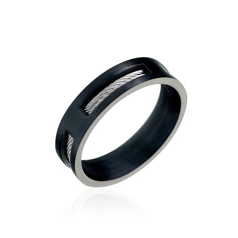 Bague Phebus Him Cosme Acier Noir - Bijoux fantaisie Homme | Marc Orian