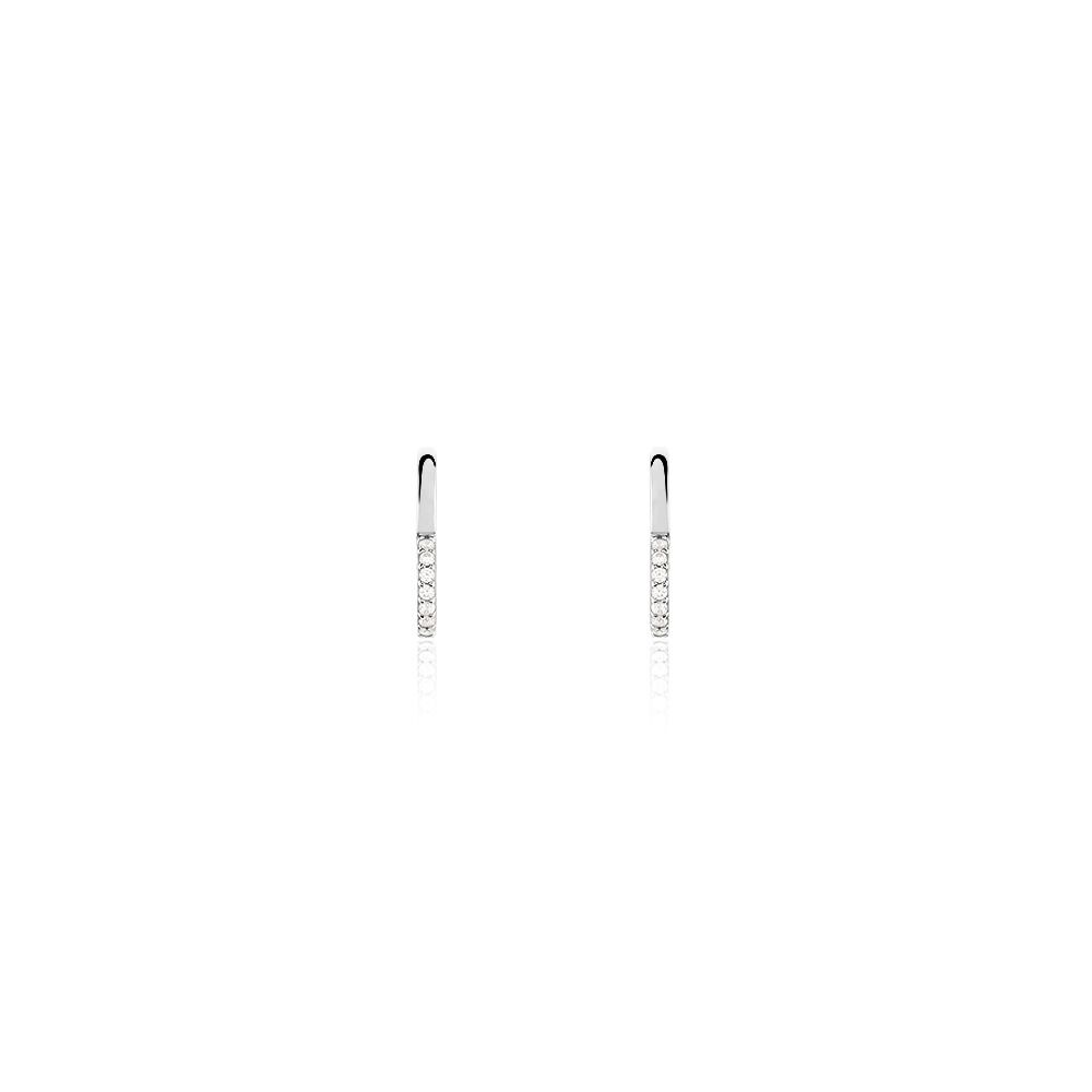 Creoles Argent Blanc Deep In Love Oxyde De Zirconium - Créoles Femme | Marc Orian