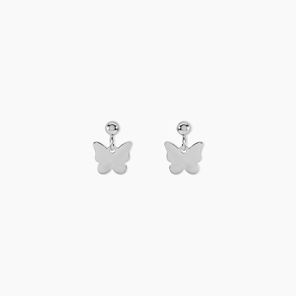 Boucles D'oreilles Pendantes Papilio Argent Blanc - Pendantes Femme | Marc Orian