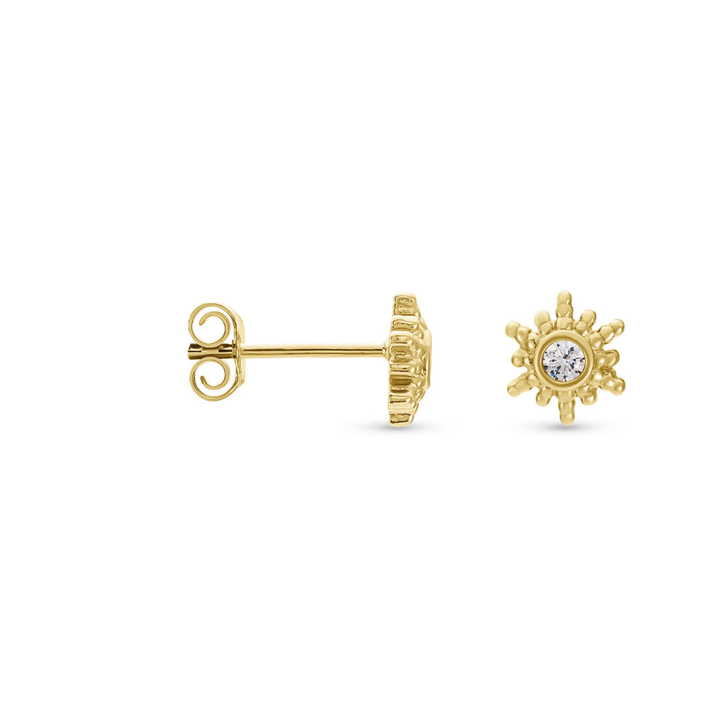 Boucles D'oreilles Puces Eirian Plaqué Or Jaune Oxyde De Zirconium - Clous d'oreilles Femme | Marc Orian