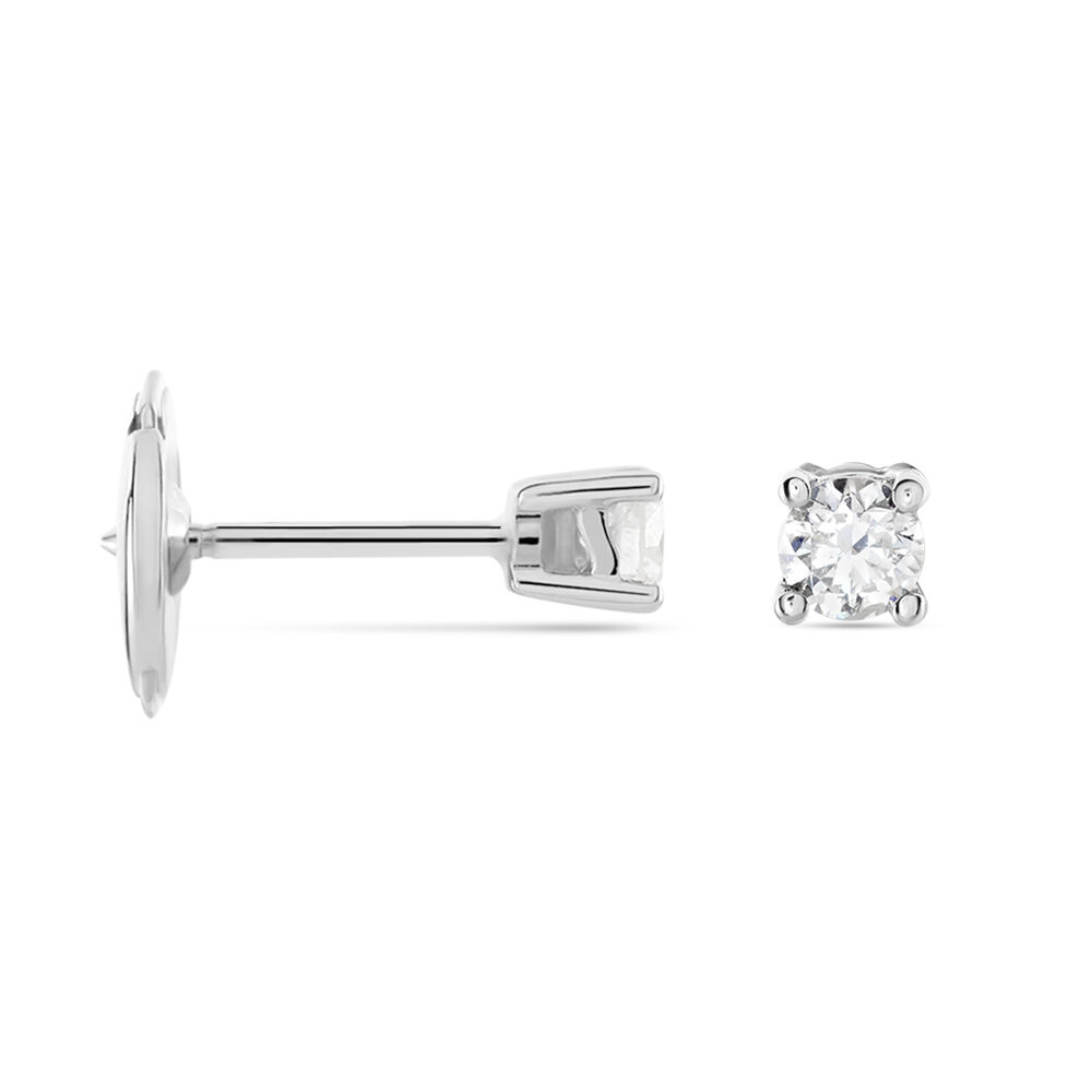 Boucles D'oreilles Puces Victoria Or Blanc Diamant - Puces Femme | Marc Orian