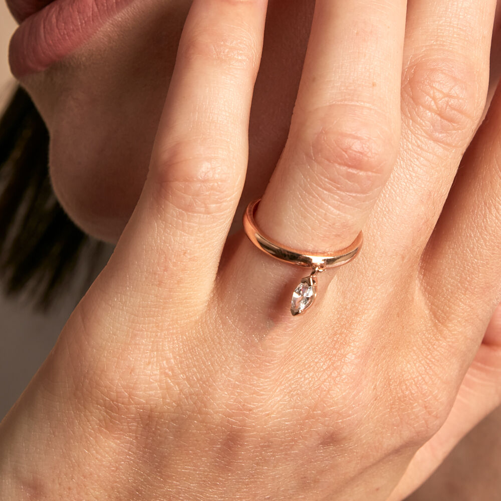 Bague Kenta Argent Rose Oxyde De Zirconium - Bagues breloque Femme | Marc Orian