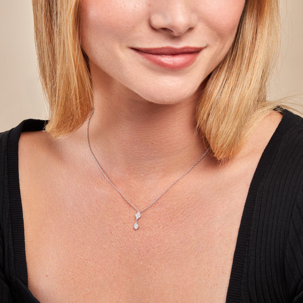 Collier Roseraie Argent Blanc Oxyde De Zirconium - Colliers avec pierres Femme | Marc Orian
