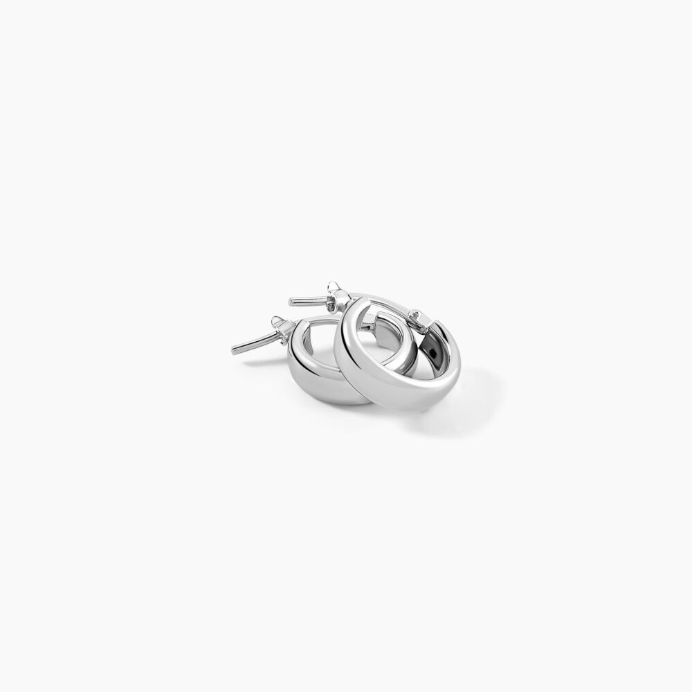 Cr&eacute;oles Lisa Argent Blanc - Cr&eacute;oles Femme | Marc Orian