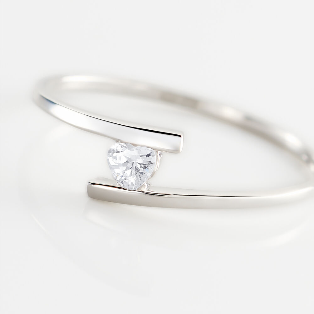 Bague Solitaire Moera Or Blanc Oxyde De Zirconium - Solitaires Femme | Marc Orian
