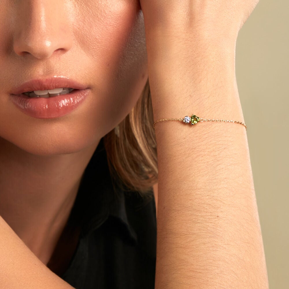Bracelet Poem Argent Jaune P&eacute;ridot Oxyde De Zirconium - Bracelets fantaisie Femme | Marc Orian