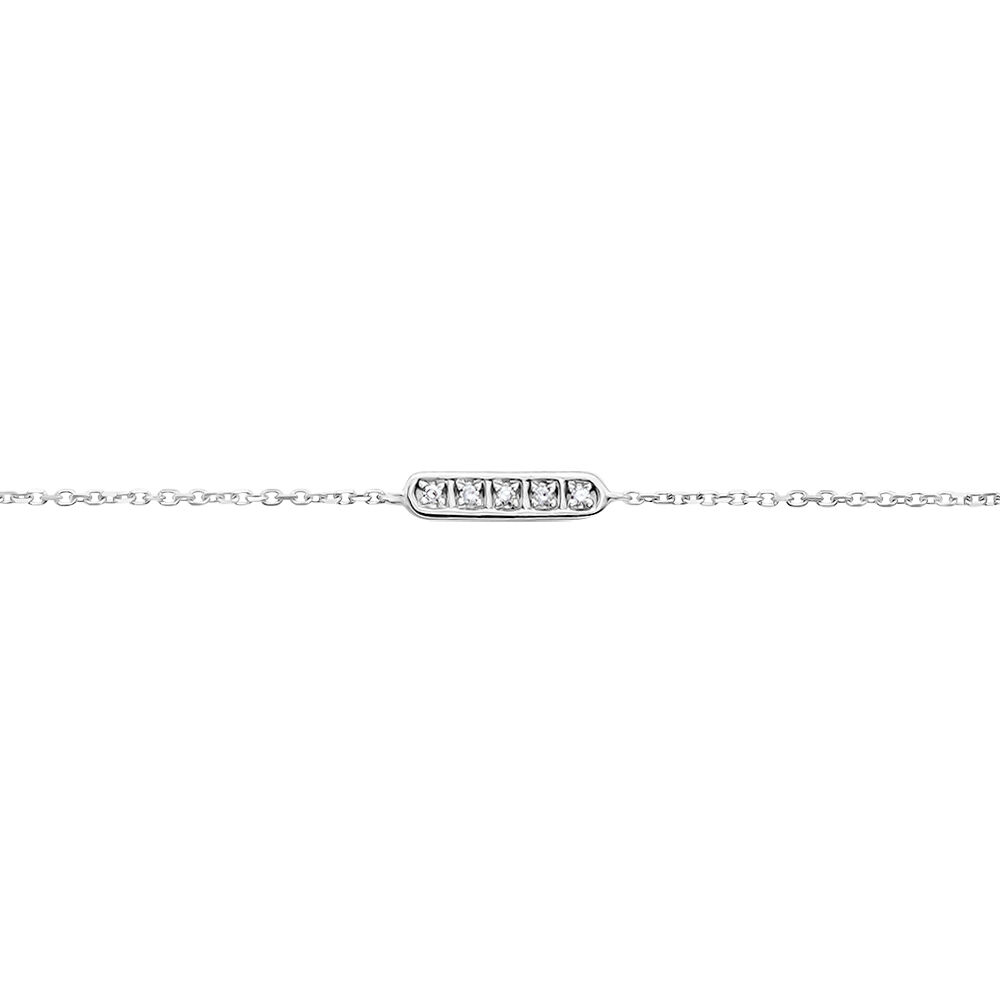 Bracelet Jonc Rosalin Blanc Diamant Blanc - Bracelets chaînes Femme | Marc Orian
