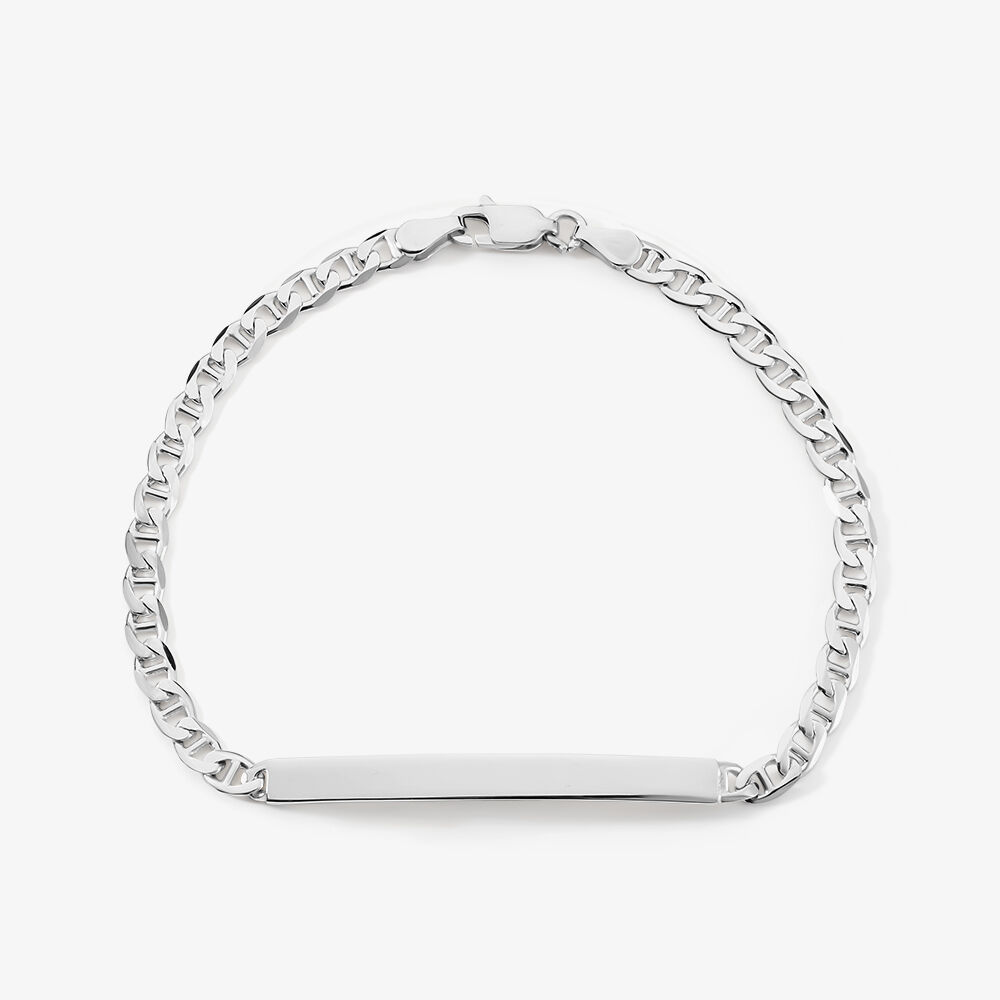 Bracelet Identit&eacute; Zak Argent Blanc - Gourmettes Homme | Marc Orian