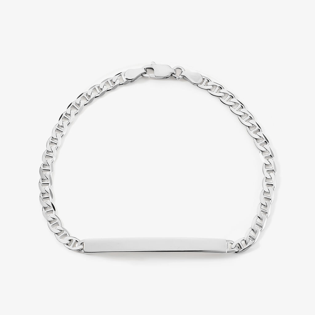 Bracelet Identit&eacute; Zak Argent Blanc - Gourmettes Homme | Marc Orian