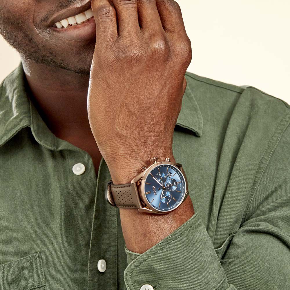 Montre boss cuir cheap
