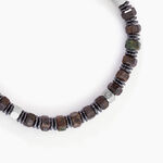 Bracelet Naturel Acier Argent&eacute; Bronzite Turquoise H&eacute;matite - Bracelets cha&icirc;nes Homme | Marc Orian