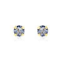 Boucles D'oreilles Puces Or Jaune Oxyde De Zirconium