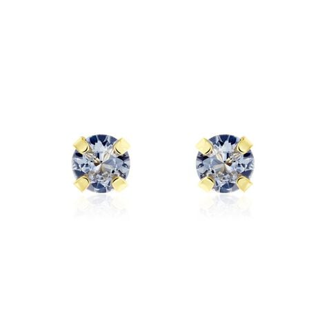 Boucles D'oreilles Puces Or Jaune Oxyde De Zirconium - Puces Femme | Marc Orian