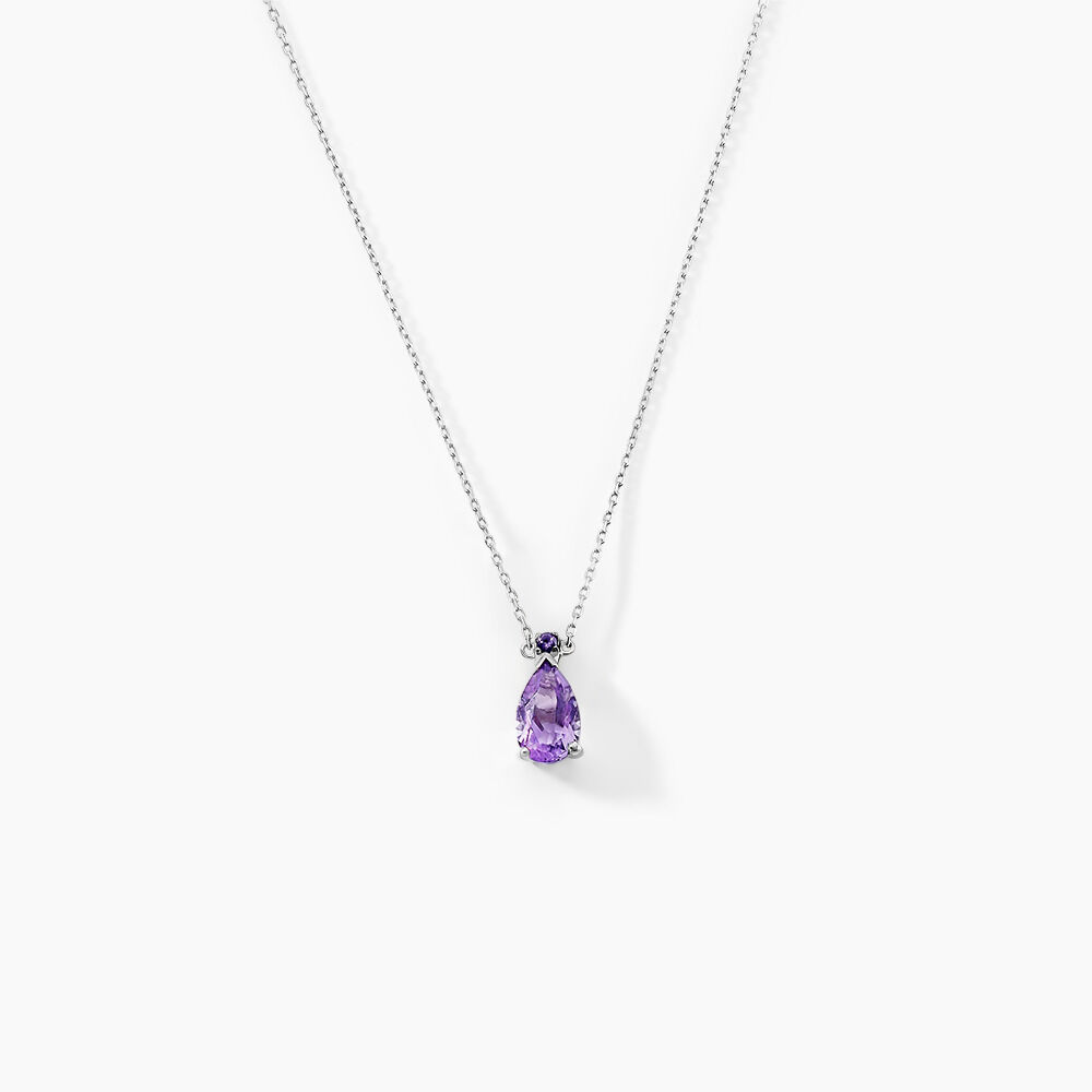 Collier Yrene Or Blanc Amethyste - Colliers avec pierres Femme | Marc Orian