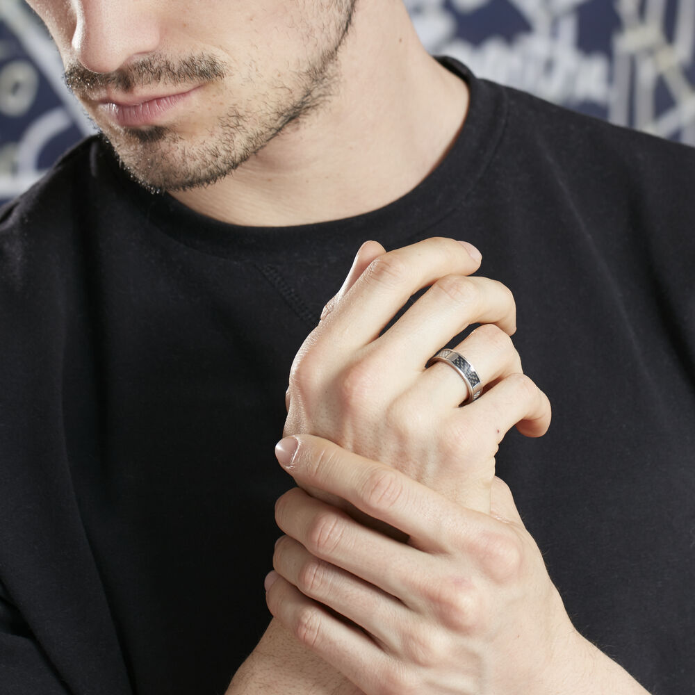 Bague Charazad Acier Blanc - Bijoux fantaisie Homme | Marc Orian