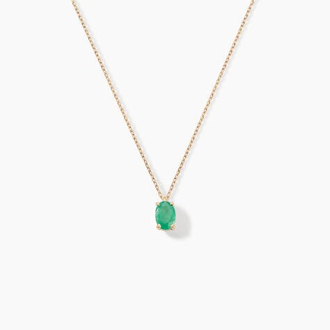 Collier Ovale Or Jaune Emeraude - Colliers avec pierres Femme | Marc Orian