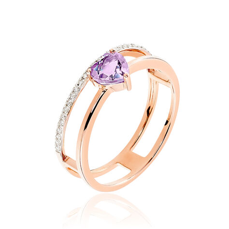 Bague Or Rose Amethyste Et Diamant - Bagues Femme | Marc Orian