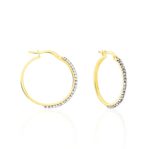 Créoles Sandrine Or Jaune Strass - Boucles d'oreilles Créoles Femme | Marc Orian