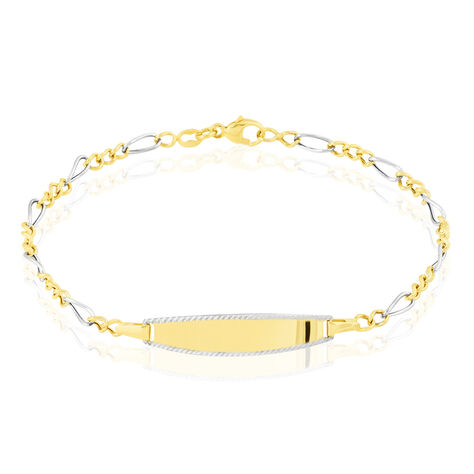 Bracelet Identité Bartolomee Maille Alternee 1/3 Or Bicolore - Gourmettes Enfant | Marc Orian