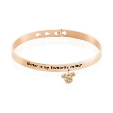 Bracelet Jonc Disney Acier Doré Rose Cristaux - Bracelets jonc Femme | Marc Orian