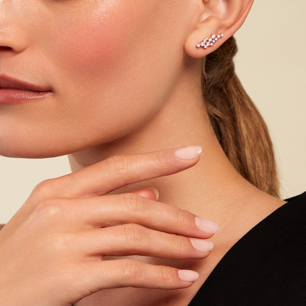 Bijoux D'oreilles Doline Plaqué Or Doré Oxyde De Zirconium - Piercings d'oreilles Femme | Marc Orian