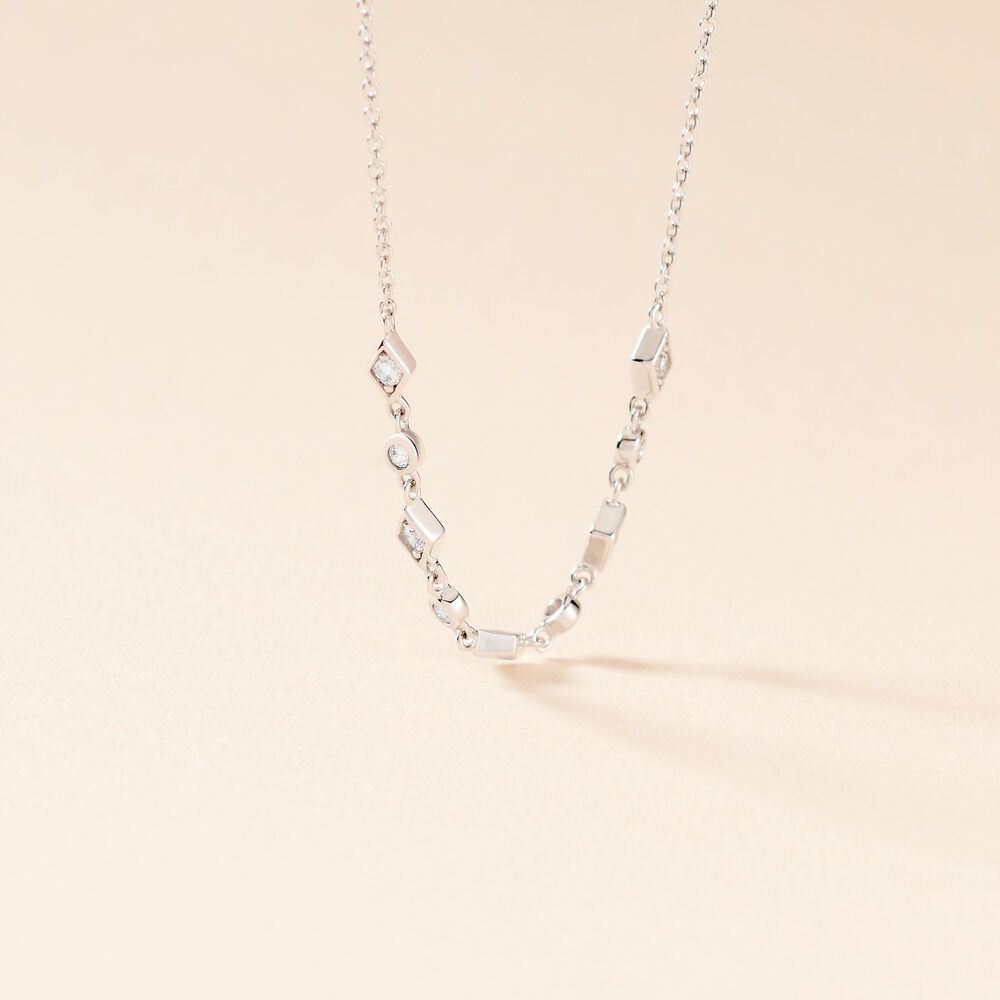Collier Mascaret Argent Blanc Oxyde De Zirconium - Colliers avec pierres Femme | Marc Orian