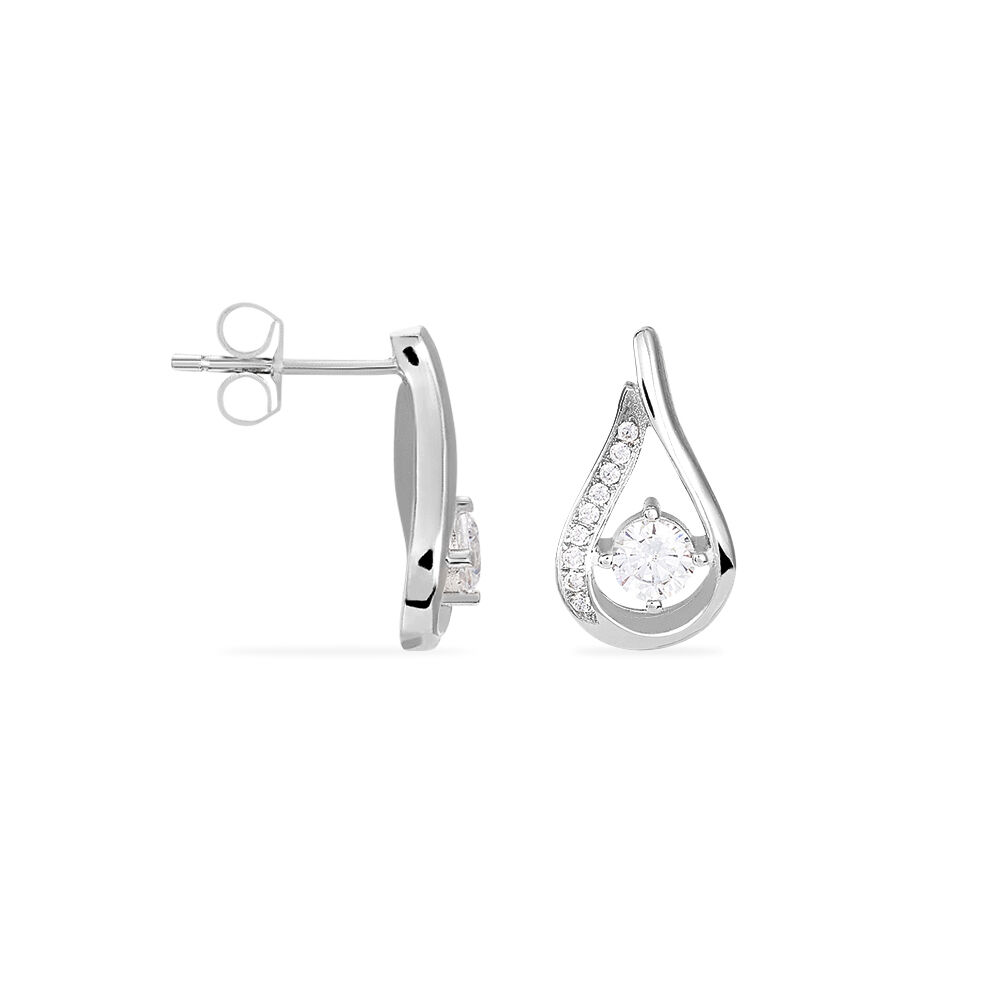 Boucles D'oreilles Puces Serena Argent Blanc Oxyde De Zirconium - Puces Femme | Marc Orian