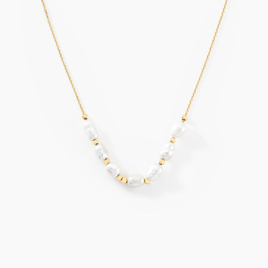 Collier Bron Or Jaune Perle De Culture - Colliers avec pierres Femme | Marc Orian