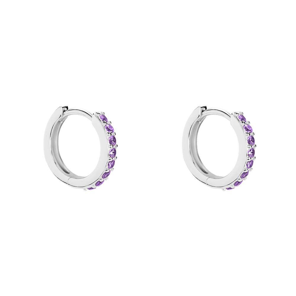 Créoles Rio Argent Blanc Oxyde De Zirconium - Créoles Femme | Marc Orian