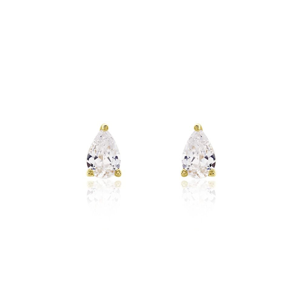Boucles D'oreilles Puces Tierra Or Jaune Oxyde De Zirconium - Puces Femme | Marc Orian