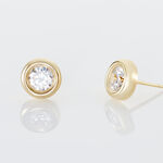 Boucles D'oreilles Puces Eden Serti Pneu Or Jaune Oxyde De Zirconium - Puces Femme | Marc Orian