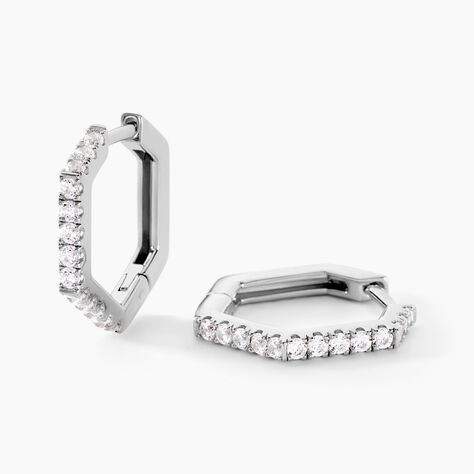 Créoles Corentine Argent Blanc Oxyde De Zirconium - Créoles Femme | Marc Orian