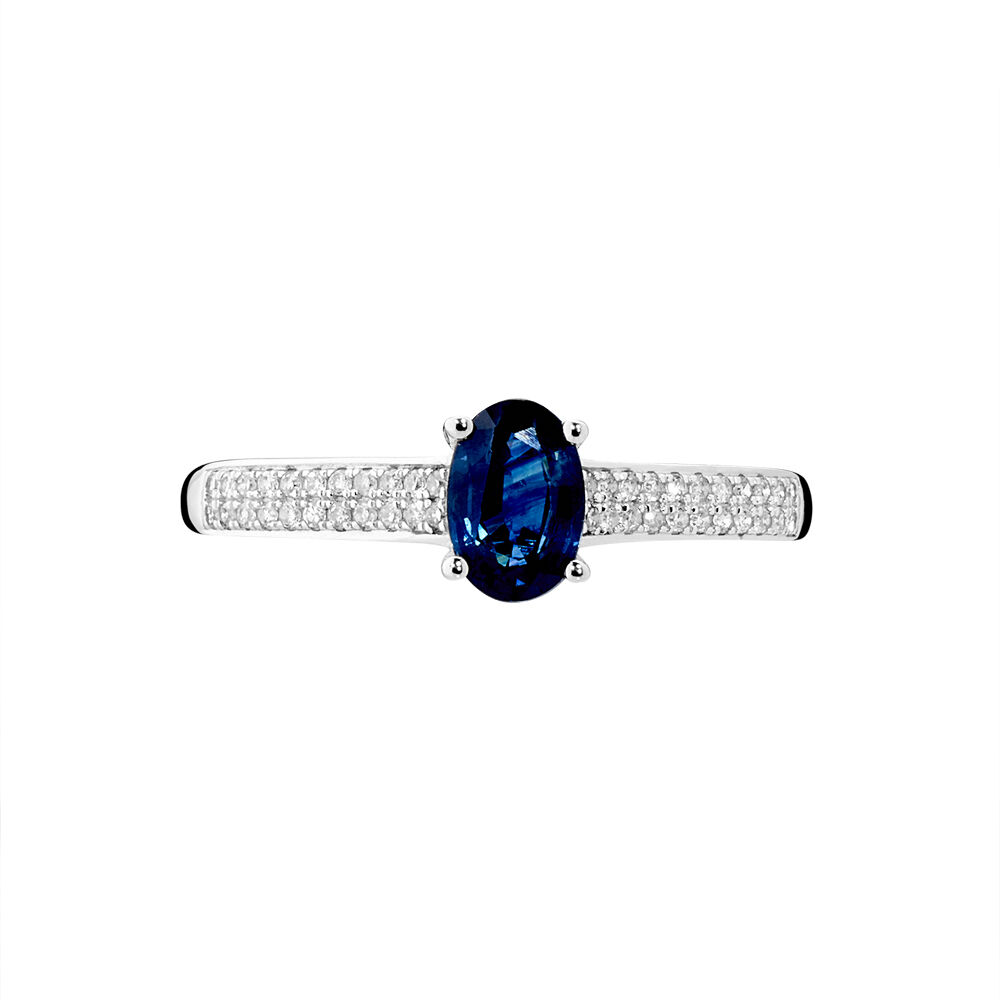 Bague Crista Or Blanc Saphir Et Diamant - Solitaires Femme | Marc Orian