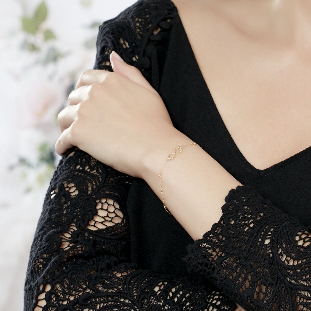 Bracelet Miny Infini Boules Diamante Or Jaune - Bracelets chaînes Femme | Marc Orian
