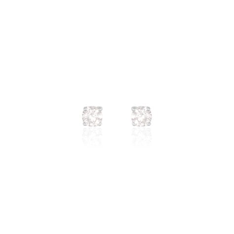 Boucles D'oreilles Puces Victoria Or Blanc Diamant - Puces Femme | Marc Orian