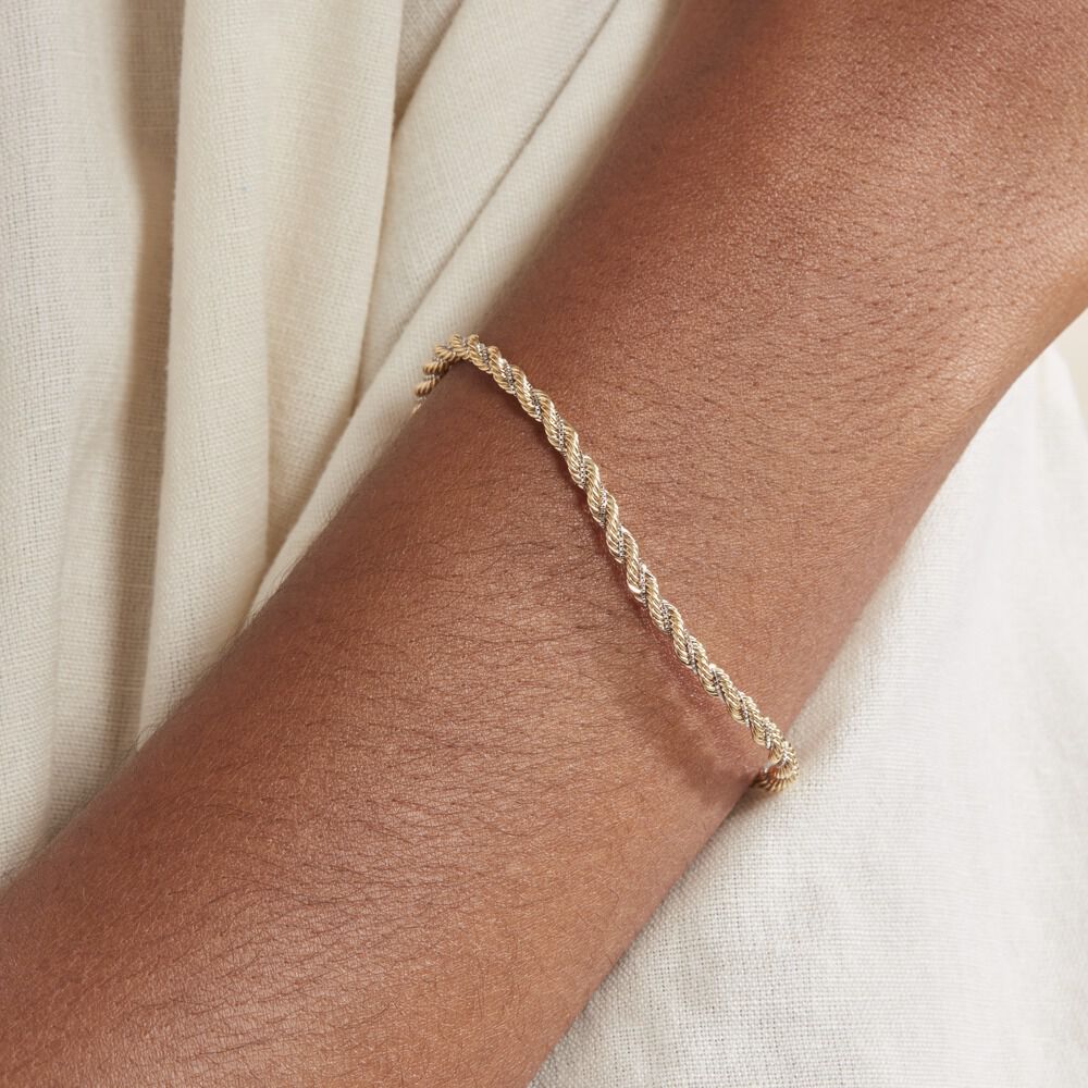 Bracelet Jerryenne Maille Corde Et Venitienne Or Bicolore - Bracelets mailles Femme | Marc Orian