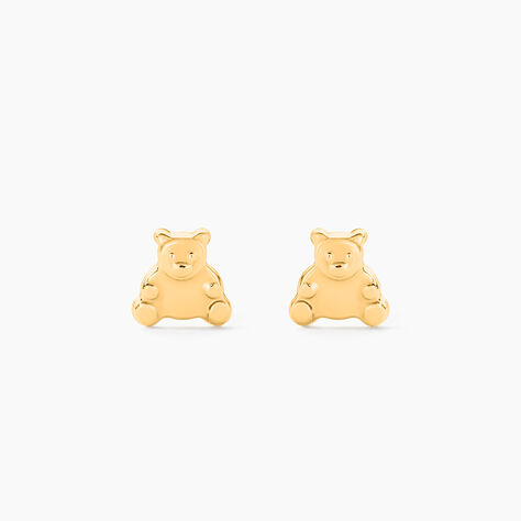 Boucles D'oreilles Puces Ours Or Or Jaune - Puces Enfant | Marc Orian