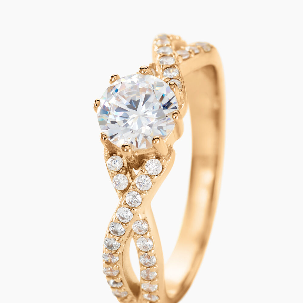 Bague Solitaire Plaqué Or Jaune Arienne Oxydes De Zirconium - Solitaires Femme | Marc Orian