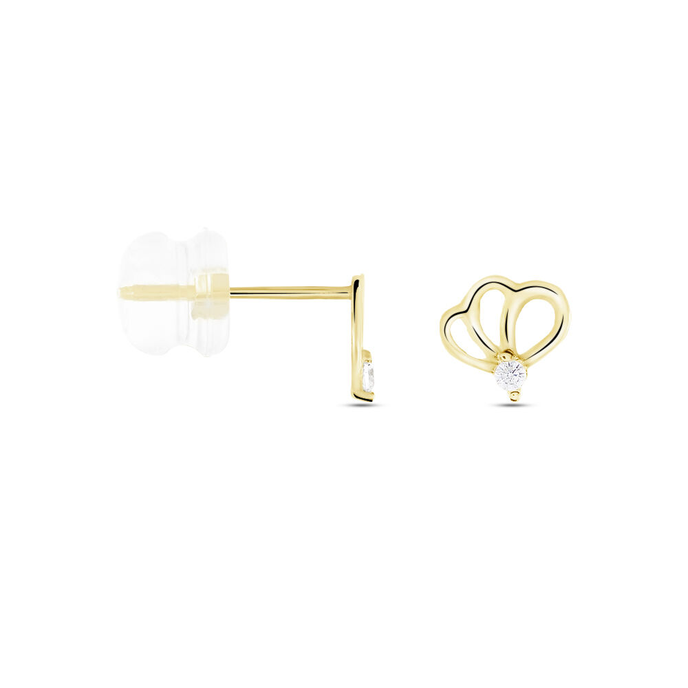 Boucles D'oreilles Puces Eleanor Fleur Or Jaune Oxyde De Zirconium - Puces Femme | Marc Orian
