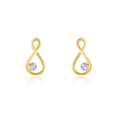 Boucles D'oreilles Puces Eszter Or Jaune Diamant - Puces Femme | Marc Orian