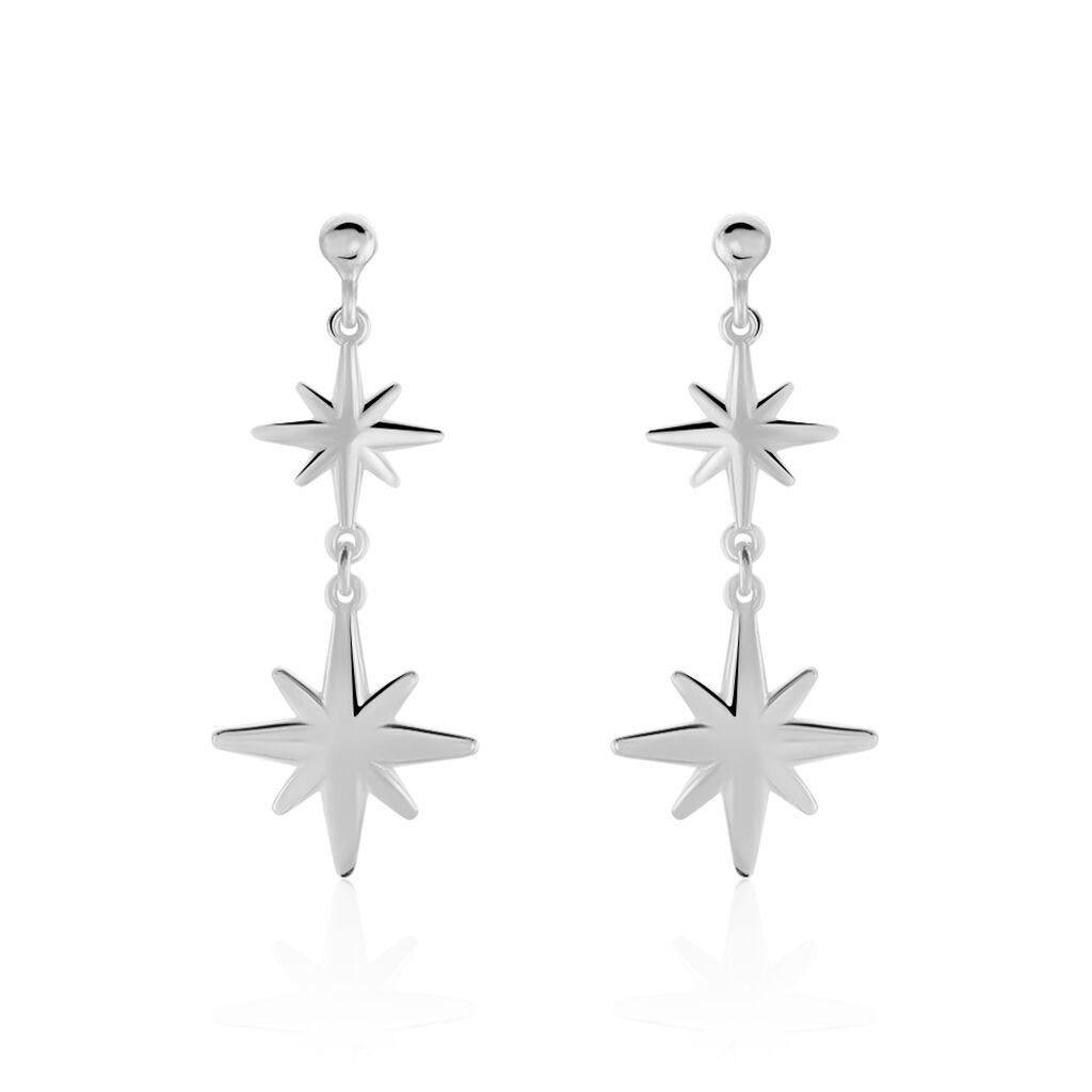 Boucles D'oreilles Puces Malhaut Argent Blanc - Pendantes Femme | Marc Orian